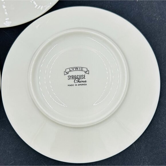 Syracuse China Lyric 5 7/8" Saucer Set of 3 Made in USA Vintage - Picture 8 of 10